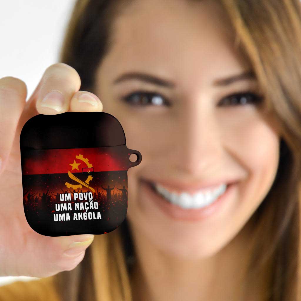 Angola AirPods Case with Red Black Yellow Grunge Design - Wonder Print Shop