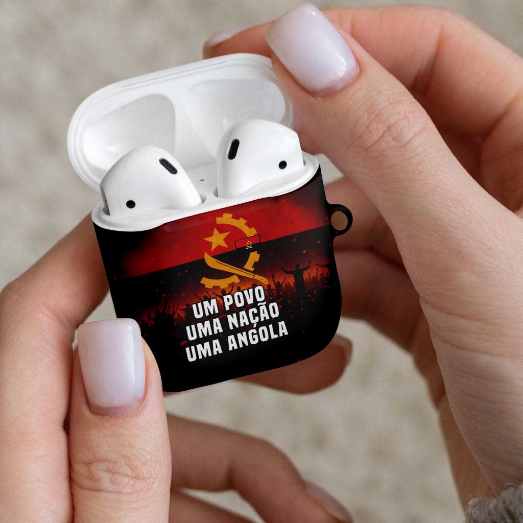 Angola AirPods Case with Red Black Yellow Grunge Design - Wonder Print Shop