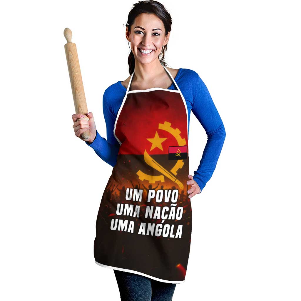 Angola Apron with Red Black Yellow Grunge Design - Wonder Print Shop