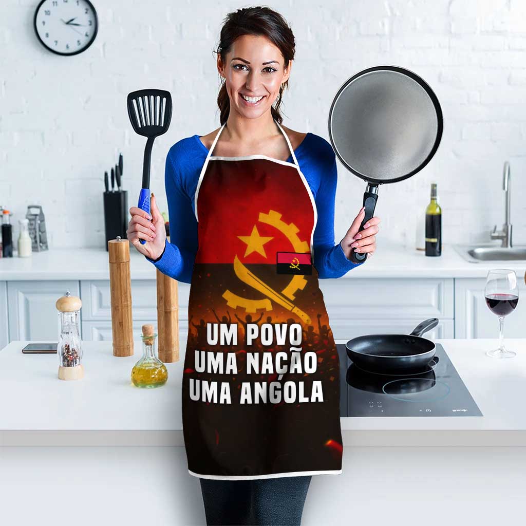 Angola Apron with Red Black Yellow Grunge Design - Wonder Print Shop