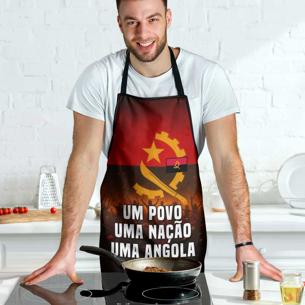 Angola Apron with Red Black Yellow Grunge Design - Wonder Print Shop