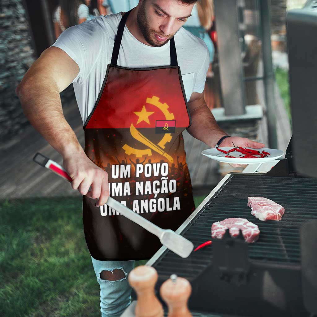 Angola Apron with Red Black Yellow Grunge Design - Wonder Print Shop