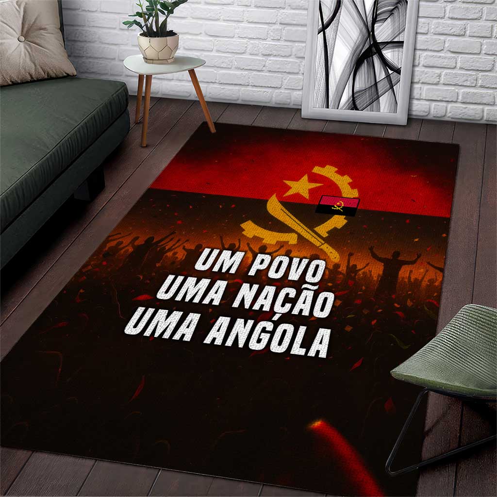 Angola Area Rug with Red Black Yellow Grunge Design - Wonder Print Shop