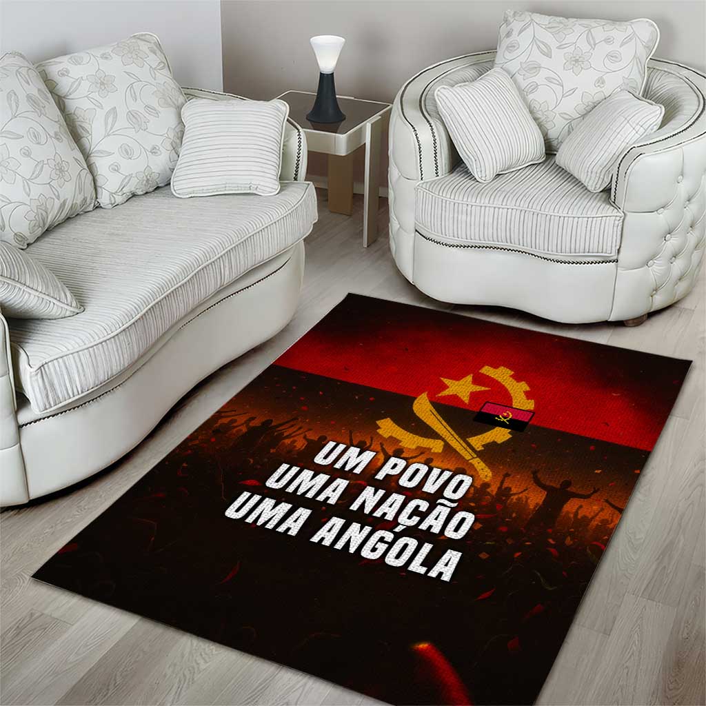 Angola Area Rug with Red Black Yellow Grunge Design - Wonder Print Shop