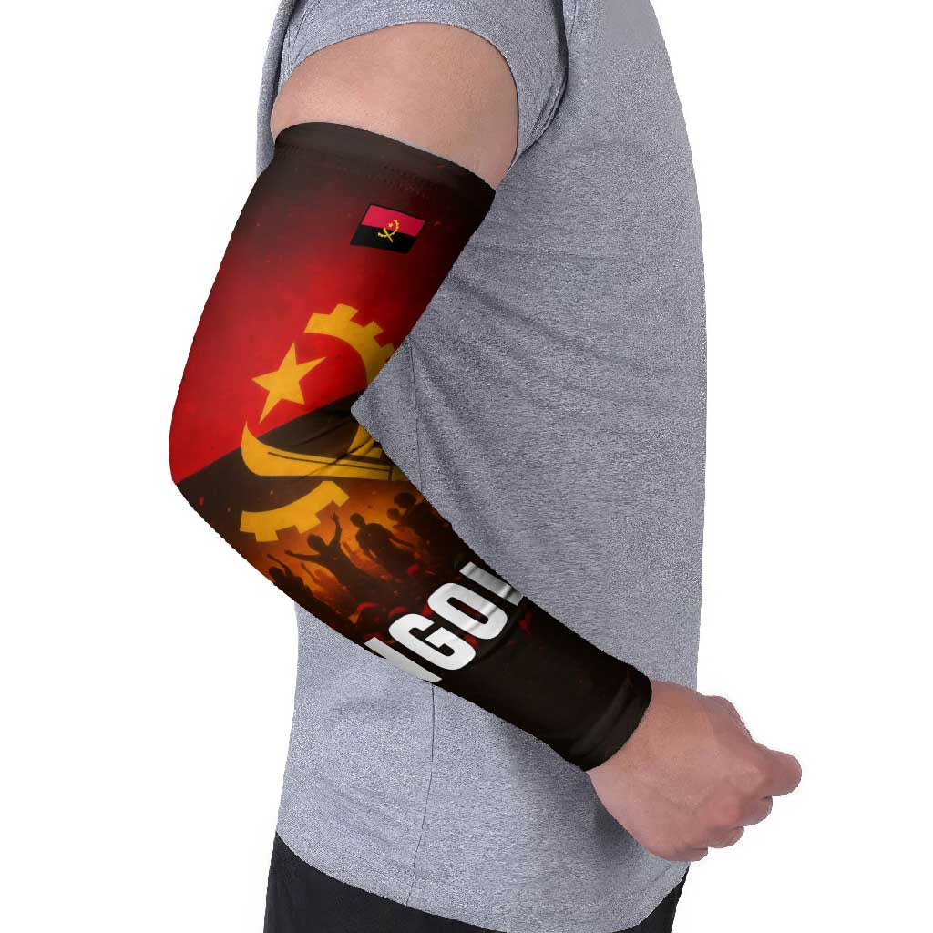 Angola Arm Sleeves with Red Black Yellow Grunge Design - Wonder Print Shop