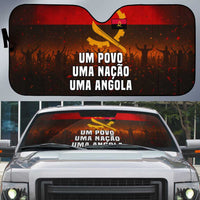 Angola Auto Sun Shade with Red Black Yellow Grunge Design - Wonder Print Shop