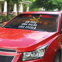 Angola Auto Sun Shade with Red Black Yellow Grunge Design - Wonder Print Shop