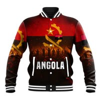Angola Baseball Jacket with Red Black Yellow Grunge Design - Wonder Print Shop