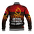 Angola Baseball Jacket with Red Black Yellow Grunge Design - Wonder Print Shop