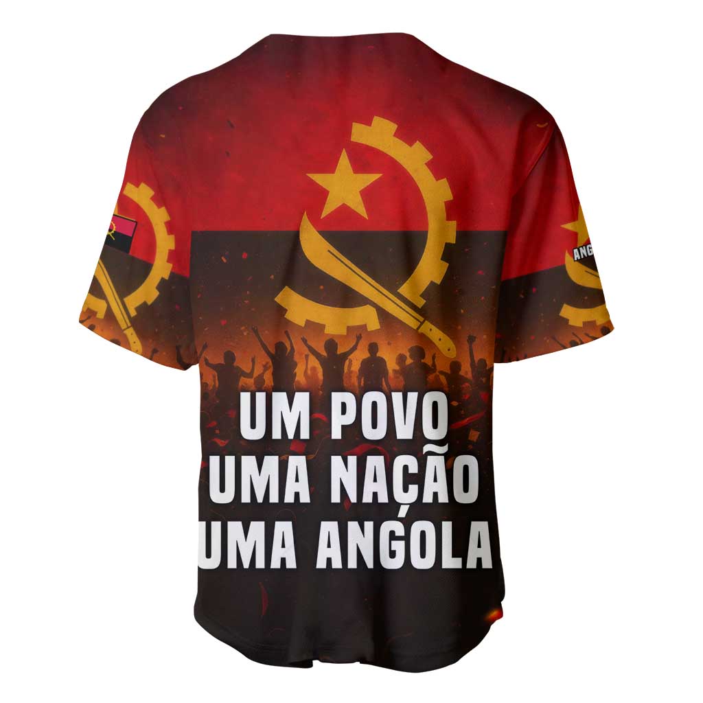 Angola Baseball Jersey with Red Black Yellow Grunge Design - Wonder Print Shop