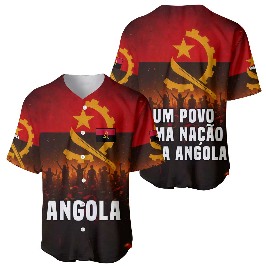 Angola Baseball Jersey with Red Black Yellow Grunge Design - Wonder Print Shop