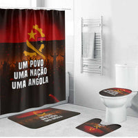 Angola Bathroom Set with Red Black Yellow Grunge Design - Wonder Print Shop