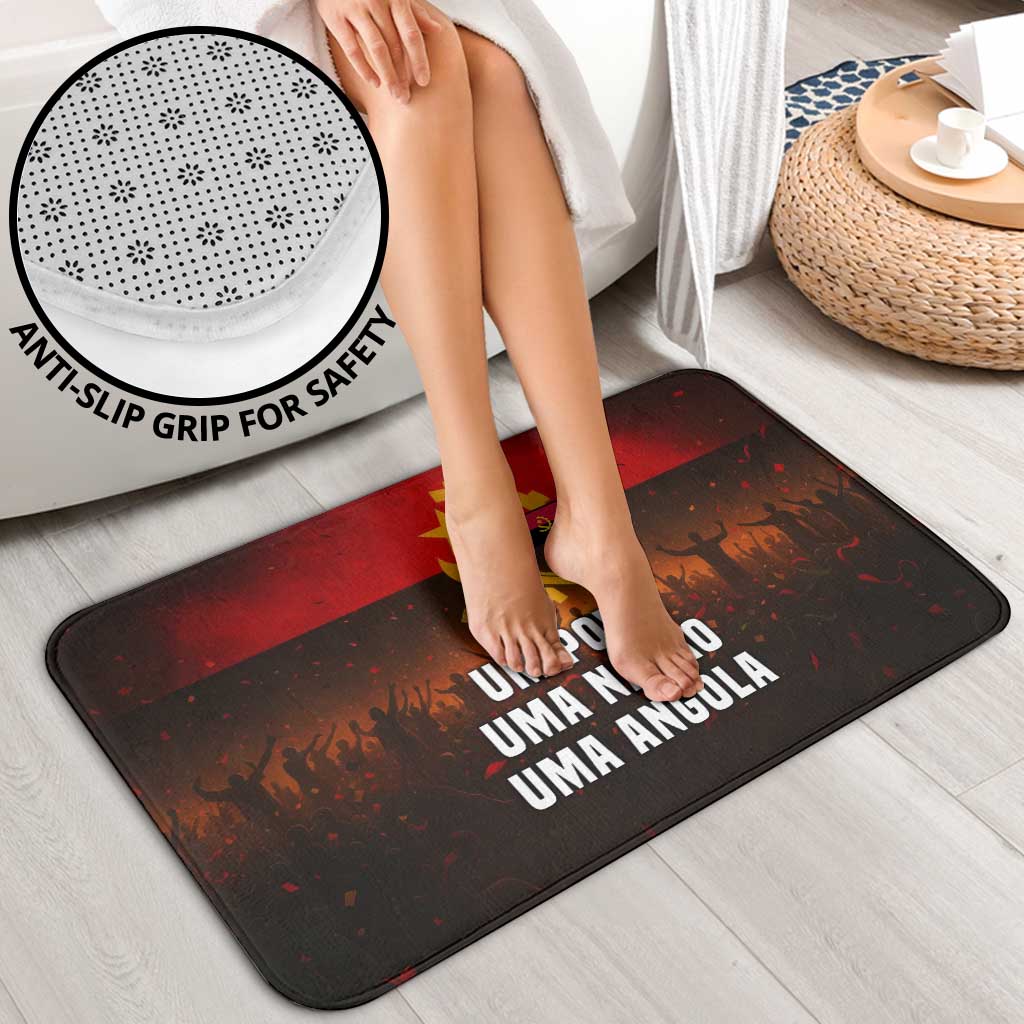 Angola Bathroom Set with Red Black Yellow Grunge Design - Wonder Print Shop