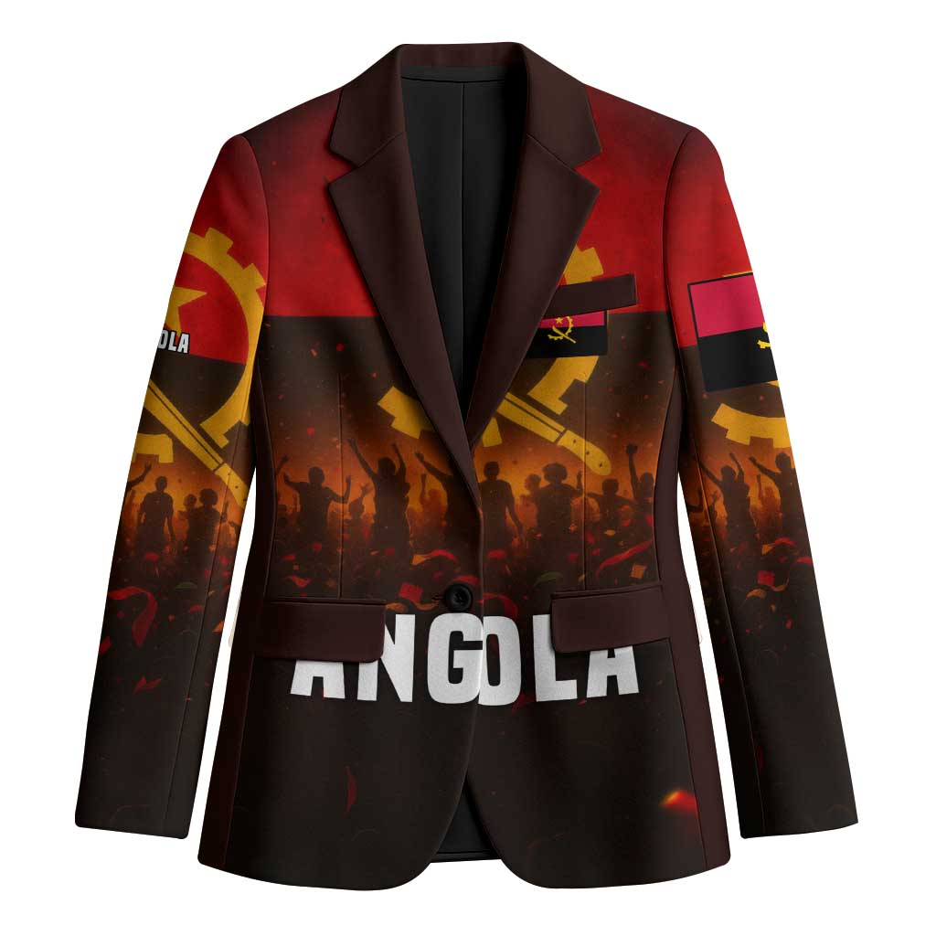Angola Blazer with Red Black Yellow Grunge Design - Wonder Print Shop