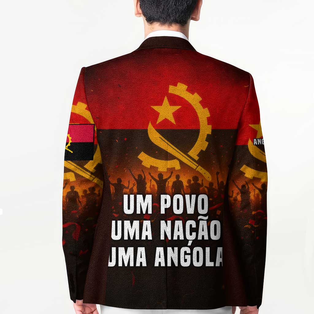 Angola Blazer with Red Black Yellow Grunge Design - Wonder Print Shop