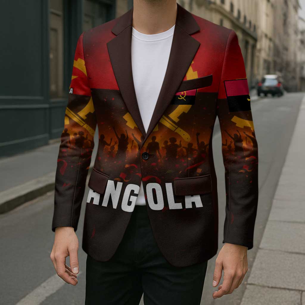 Angola Blazer with Red Black Yellow Grunge Design - Wonder Print Shop