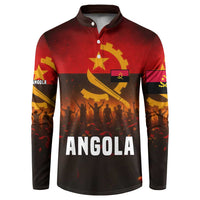 Angola Button Sweatshirt with Red Black Yellow Grunge Design - Wonder Print Shop