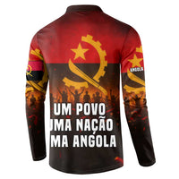 Angola Button Sweatshirt with Red Black Yellow Grunge Design - Wonder Print Shop