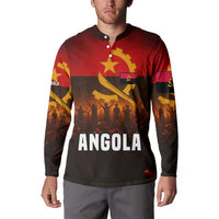 Angola Button Sweatshirt with Red Black Yellow Grunge Design - Wonder Print Shop