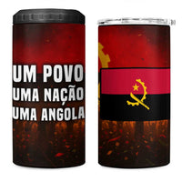 Angola 4 in 1 Can Cooler Tumbler with Red Black Yellow Grunge Design - Wonder Print Shop
