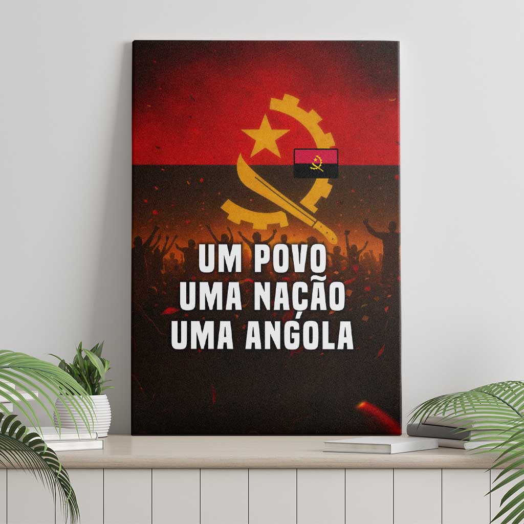 Angola Canvas Wall Art with Red Black Yellow Grunge Design - Wonder Print Shop