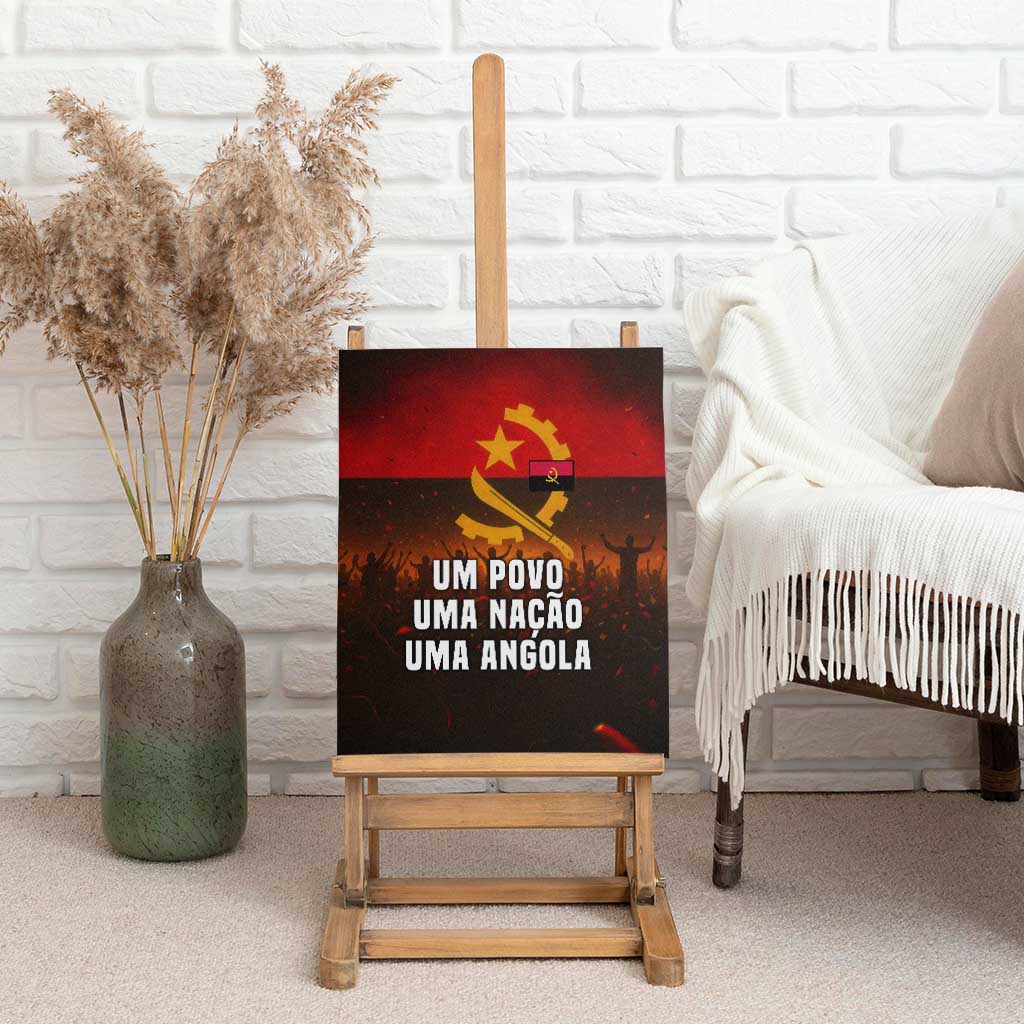 Angola Canvas Wall Art with Red Black Yellow Grunge Design - Wonder Print Shop