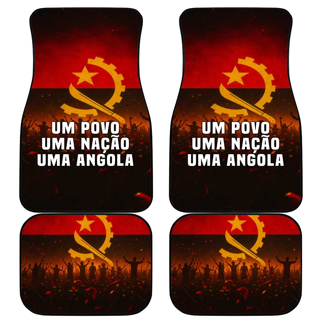 Angola Car Mats with Red Black Yellow Grunge Design - Wonder Print Shop