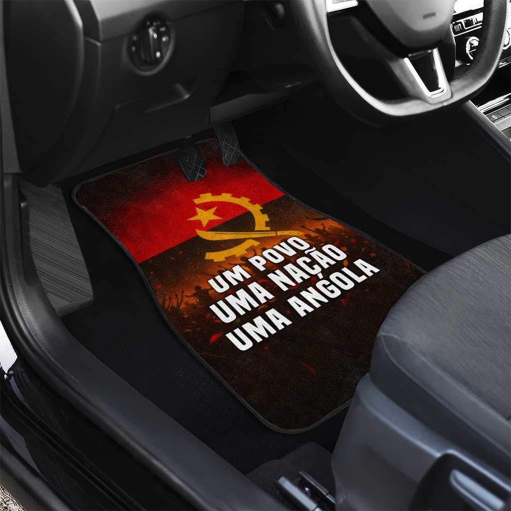 Angola Car Mats with Red Black Yellow Grunge Design - Wonder Print Shop