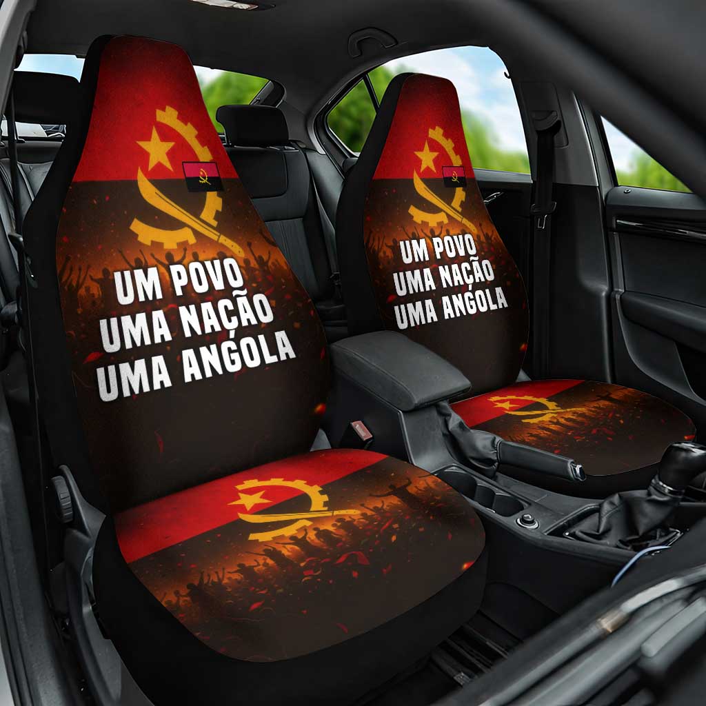 Angola Car Seat Cover with Red Black Yellow Grunge Design - Wonder Print Shop