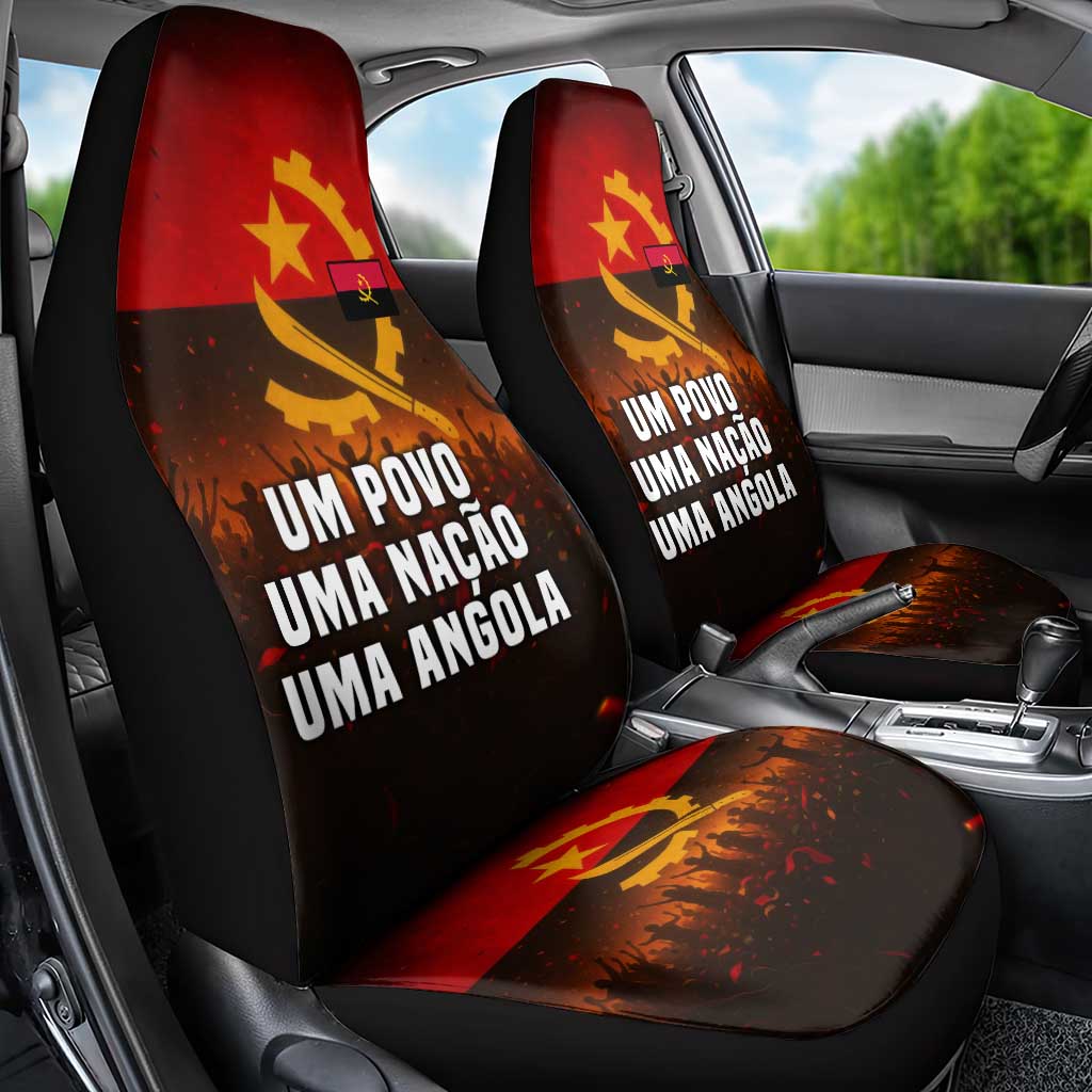 Angola Car Seat Cover with Red Black Yellow Grunge Design - Wonder Print Shop