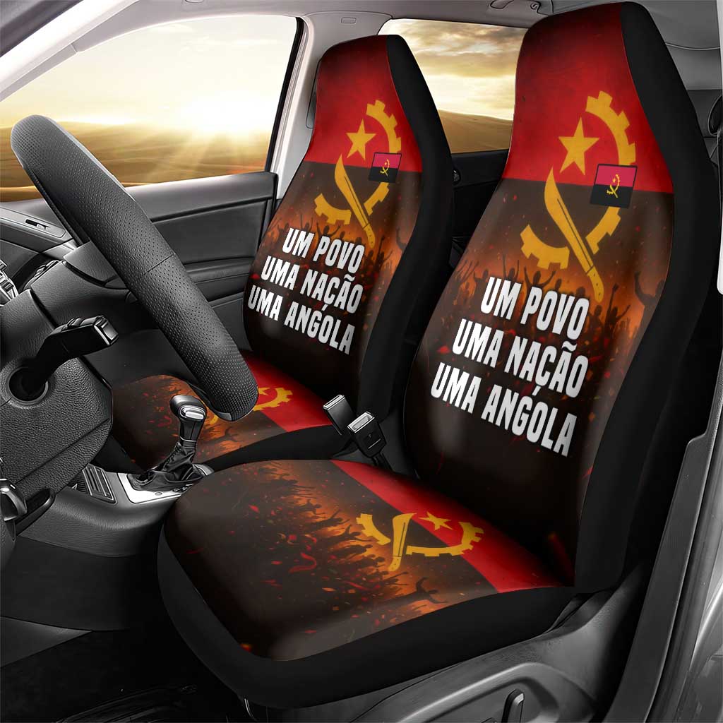 Angola Car Seat Cover with Red Black Yellow Grunge Design - Wonder Print Shop