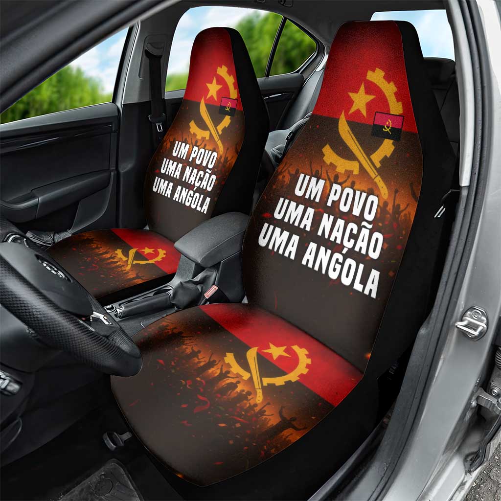 Angola Car Seat Cover with Red Black Yellow Grunge Design - Wonder Print Shop