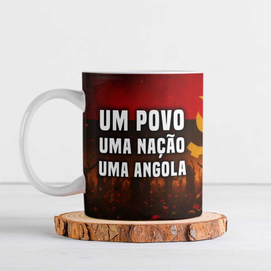 Angola Ceramic Mug with Red Black Yellow Grunge Design - Wonder Print Shop