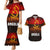 Angola Couples Matching Mermaid Dress and Hawaiian Shirt with Red Black Yellow Grunge Design - Wonder Print Shop