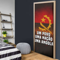 Angola Door Cover with Red Black Yellow Grunge Design - Wonder Print Shop