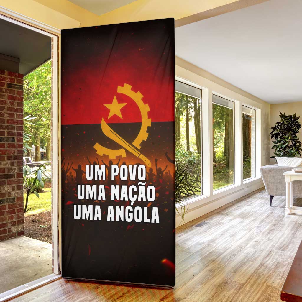 Angola Door Cover with Red Black Yellow Grunge Design - Wonder Print Shop