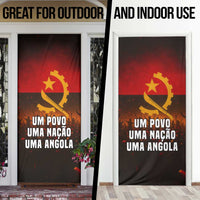 Angola Door Cover with Red Black Yellow Grunge Design - Wonder Print Shop