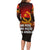 Angola Family Matching Long Sleeve Bodycon Dress and Hawaiian Shirt with Red Black Yellow Grunge Design - Wonder Print Shop