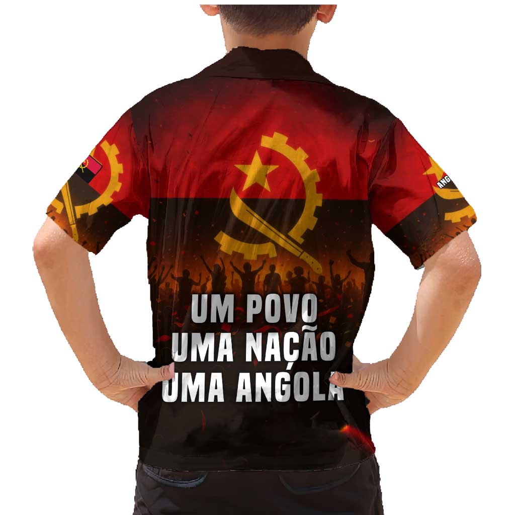 Angola Family Matching Mermaid Dress and Hawaiian Shirt with Red Black Yellow Grunge Design - Wonder Print Shop