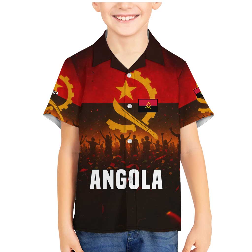 Angola Family Matching Mermaid Dress and Hawaiian Shirt with Red Black Yellow Grunge Design - Wonder Print Shop