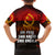Angola Family Matching Off The Shoulder Long Sleeve Dress and Hawaiian Shirt with Red Black Yellow Grunge Design - Wonder Print Shop