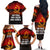 Angola Family Matching Off The Shoulder Long Sleeve Dress and Hawaiian Shirt with Red Black Yellow Grunge Design - Wonder Print Shop