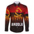 Angola Family Matching Puletasi and Hawaiian Shirt with Red Black Yellow Grunge Design - Wonder Print Shop