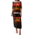 Angola Family Matching Puletasi and Hawaiian Shirt with Red Black Yellow Grunge Design - Wonder Print Shop