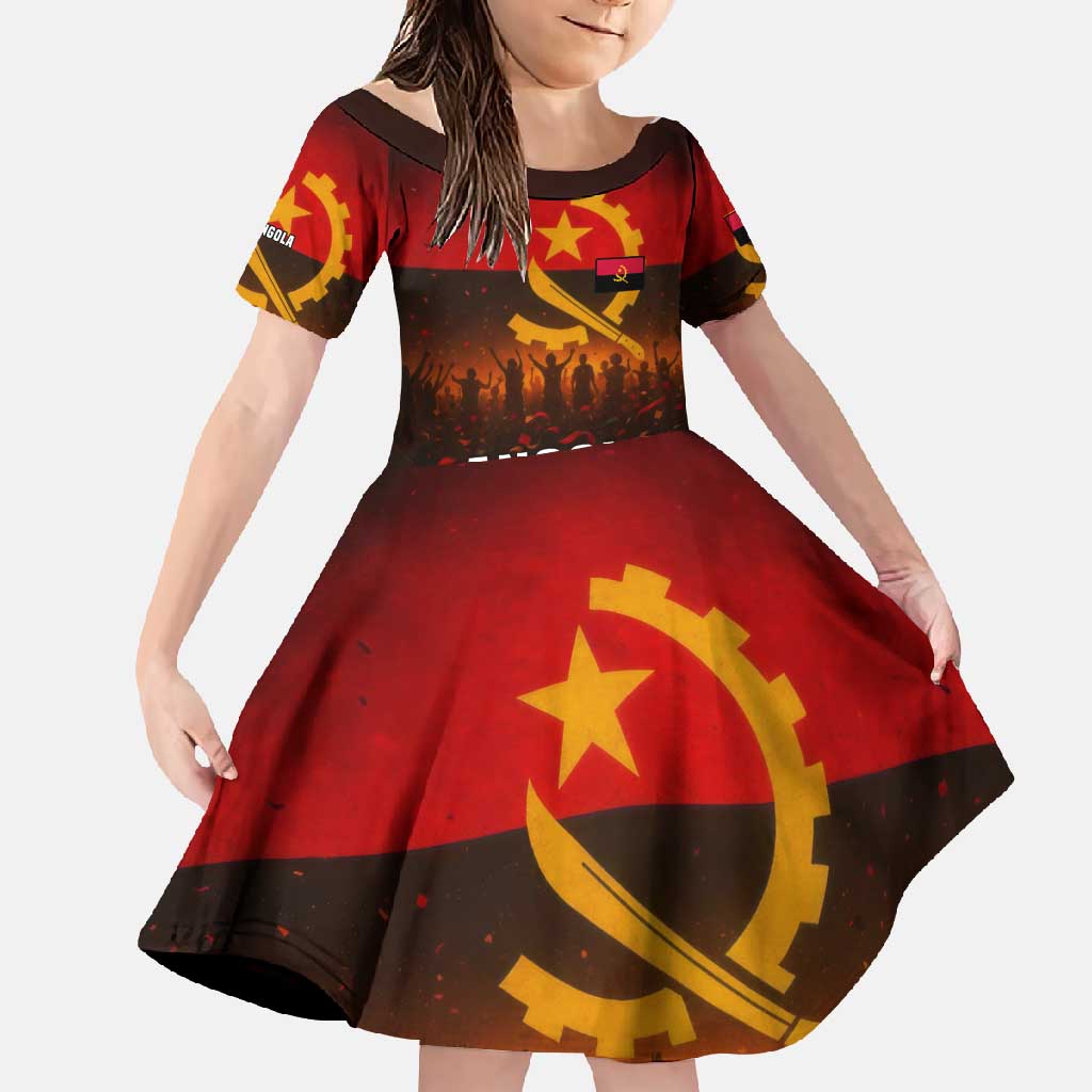 Angola Family Matching Summer Maxi Dress and Hawaiian Shirt with Red Black Yellow Grunge Design - Wonder Print Shop