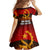 Angola Family Matching Summer Maxi Dress and Hawaiian Shirt with Red Black Yellow Grunge Design - Wonder Print Shop