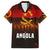 Angola Family Matching Summer Maxi Dress and Hawaiian Shirt with Red Black Yellow Grunge Design - Wonder Print Shop