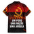 Angola Family Matching Summer Maxi Dress and Hawaiian Shirt with Red Black Yellow Grunge Design - Wonder Print Shop