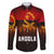 Angola Family Matching Summer Maxi Dress and Hawaiian Shirt with Red Black Yellow Grunge Design - Wonder Print Shop