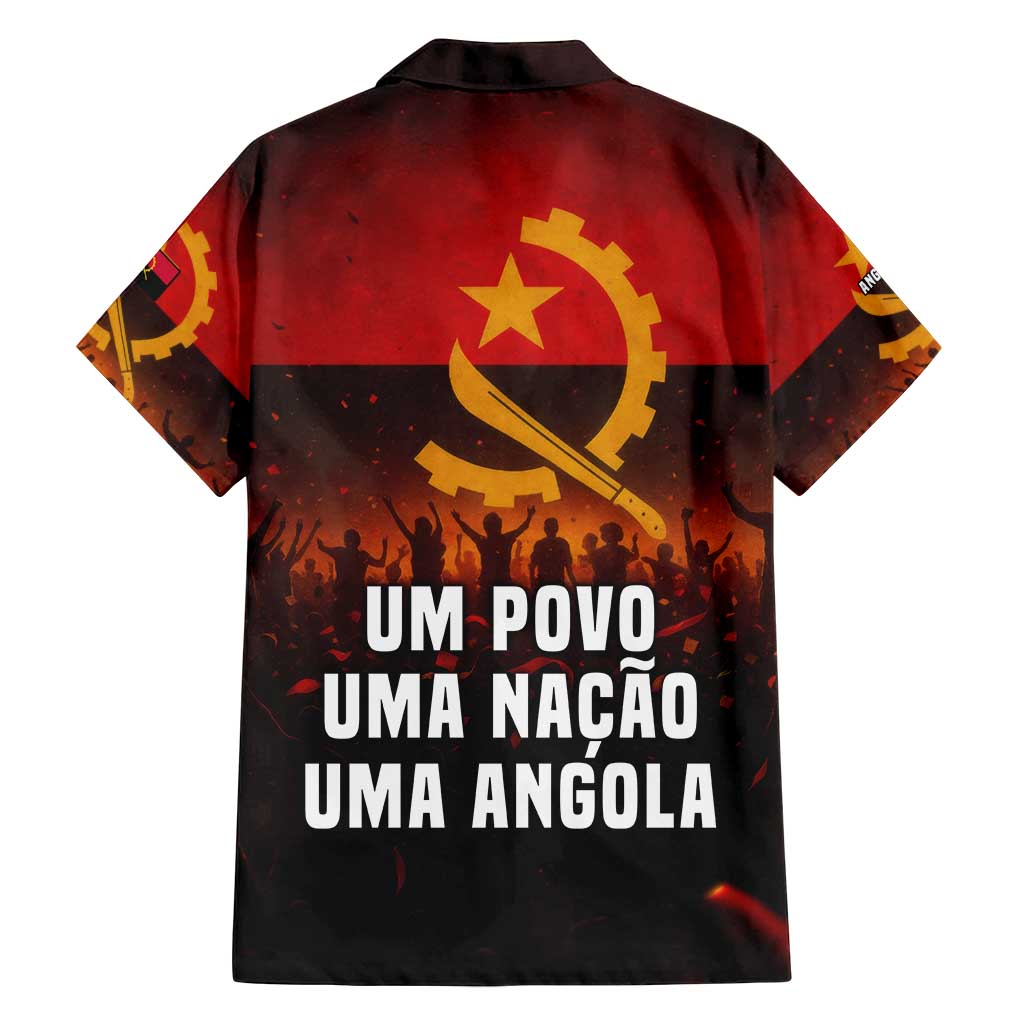 Angola Family Matching Tank Maxi Dress and Hawaiian Shirt with Red Black Yellow Grunge Design - Wonder Print Shop